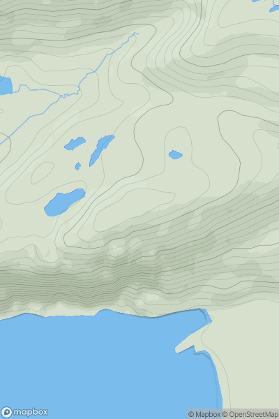 Thumbnail image for Creag nam Fiadh [Lochinver to Ullapool] [NC110013] showing contour plot for surrounding peak